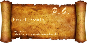 Preidt Ozmin névjegykártya
